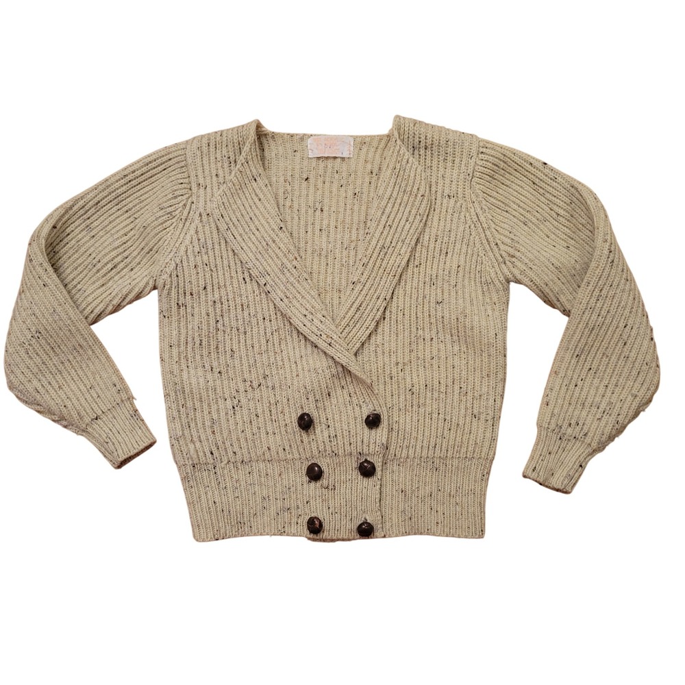 Chunky Knit‎ Cardigan Double Breasted Sweater Granola Grandma Preppy Earthy